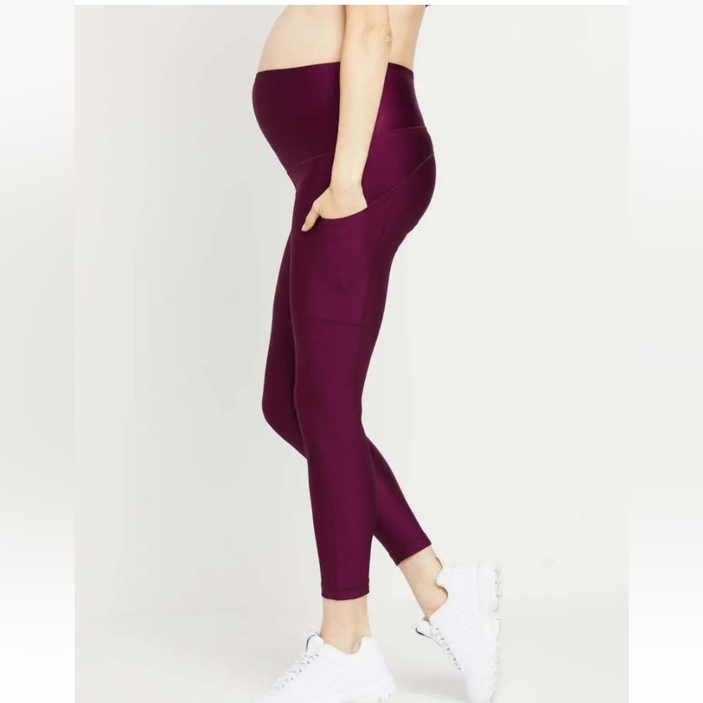 Motherhood Maternity Maroon Leggings Size Small